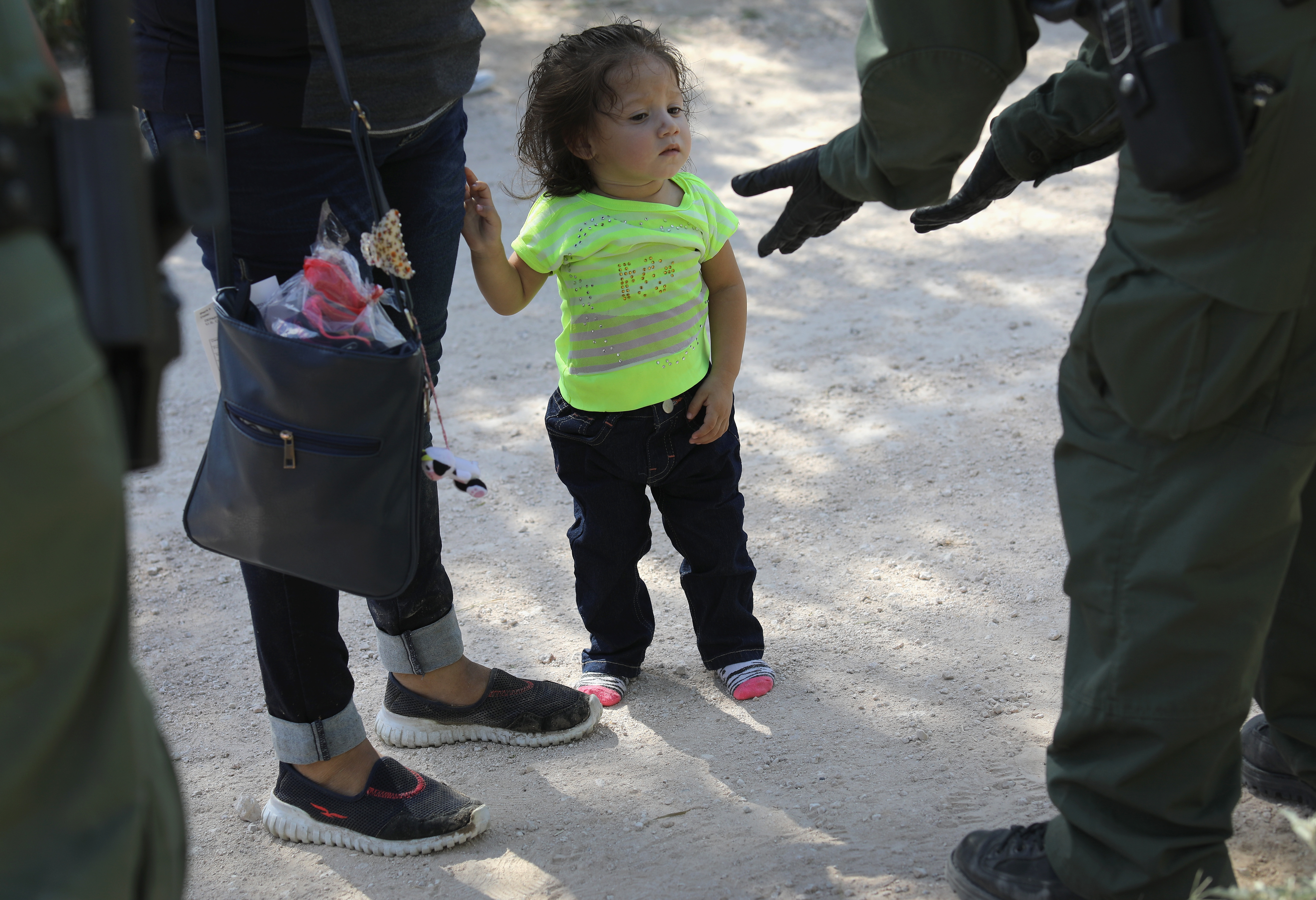 Photo of a child at the Texas border